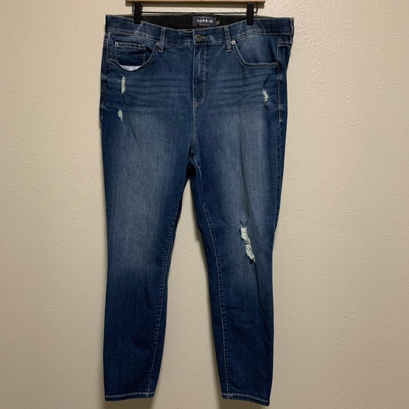 torrid Denim - Torrid sky High skinny distressed jeans